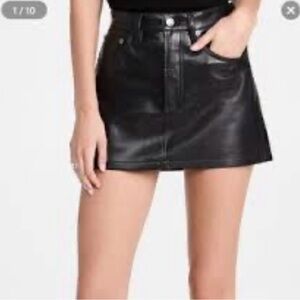 Universal Thread Black Faux Leather Mini Skirt